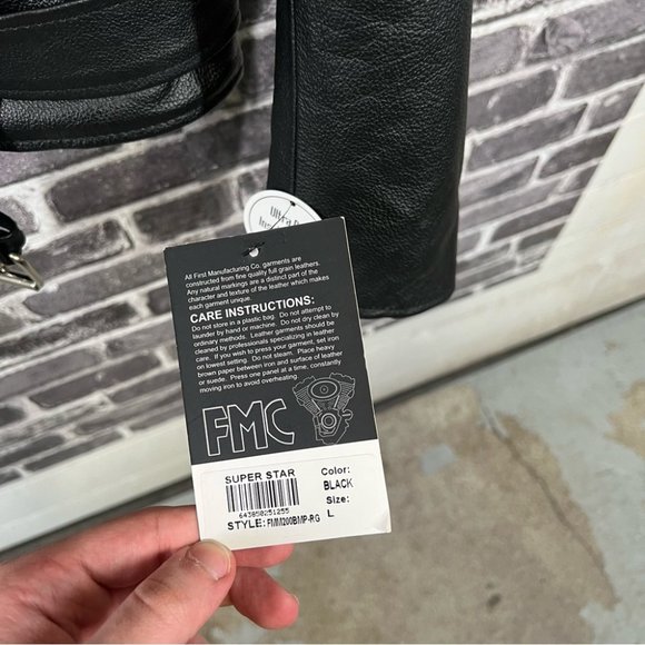 NWT FMC Superstar Men's Motorcycle Leather Jacket - Picture 4 of 16